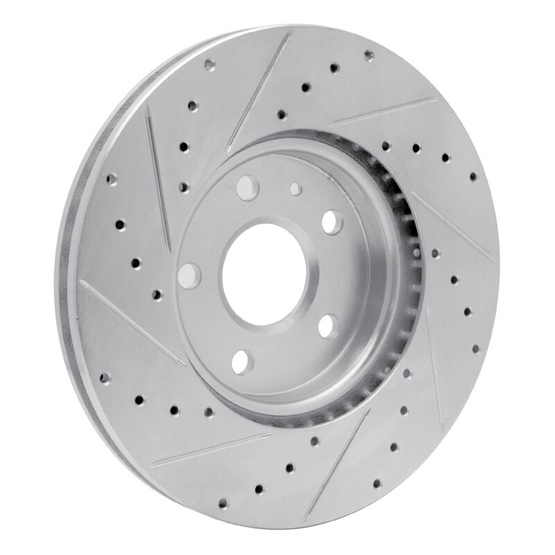 Buick Allure Brake Rotor (1) - Front Right - R1 Concepts - Drilled & Slotted - Silver - `10-`25